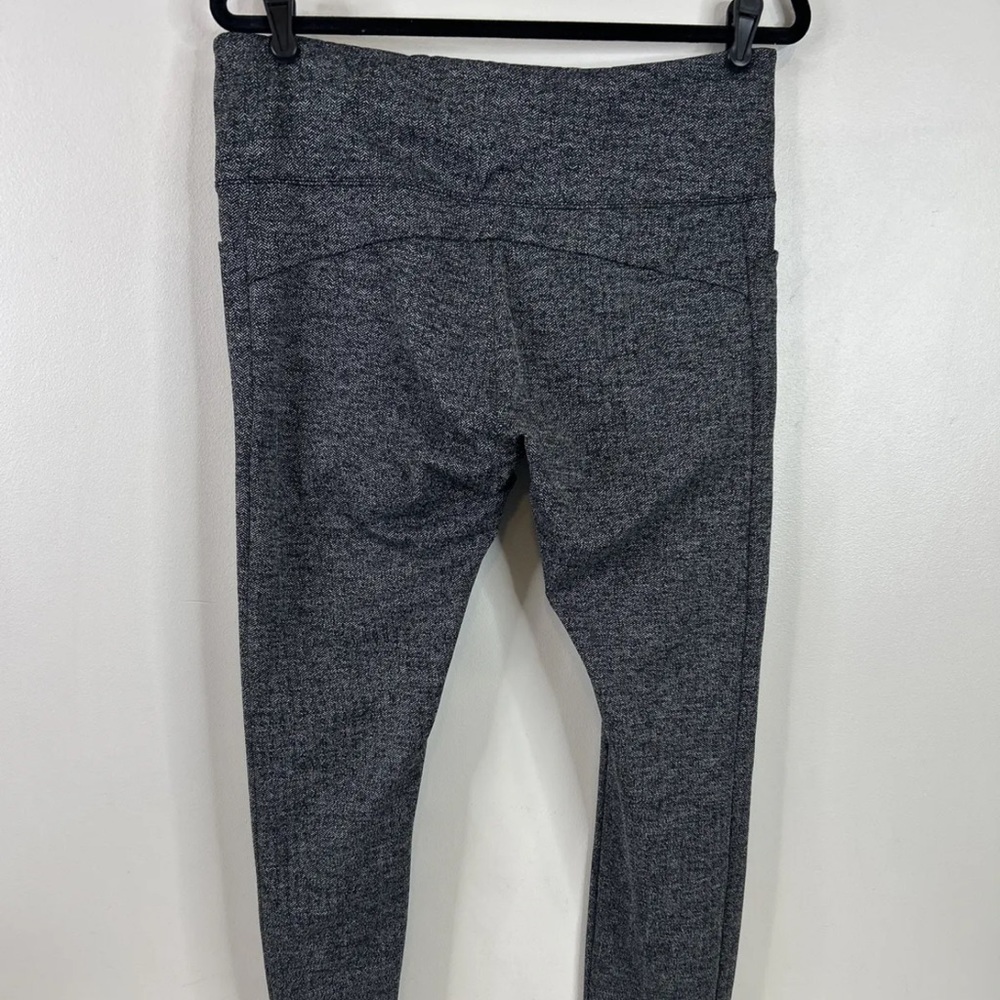 Athleta Women’s  Textured Ankle  Black White Woven Pockets Pant Legging